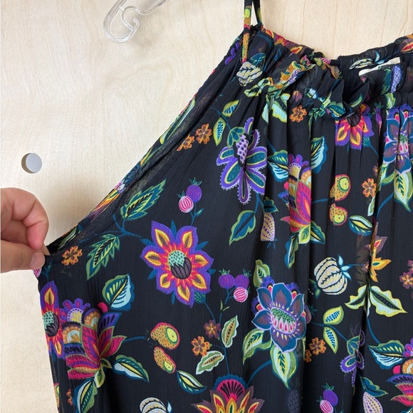 World Market Elegant Black Floral Maxi Dress Women’s Size Small/Medium - Picture 3 of 6